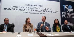Puebla Governor Rafael Moreno Valle. Session of the National Commemorative Committee
of the 150th Anniversary of the Battle of May 5.